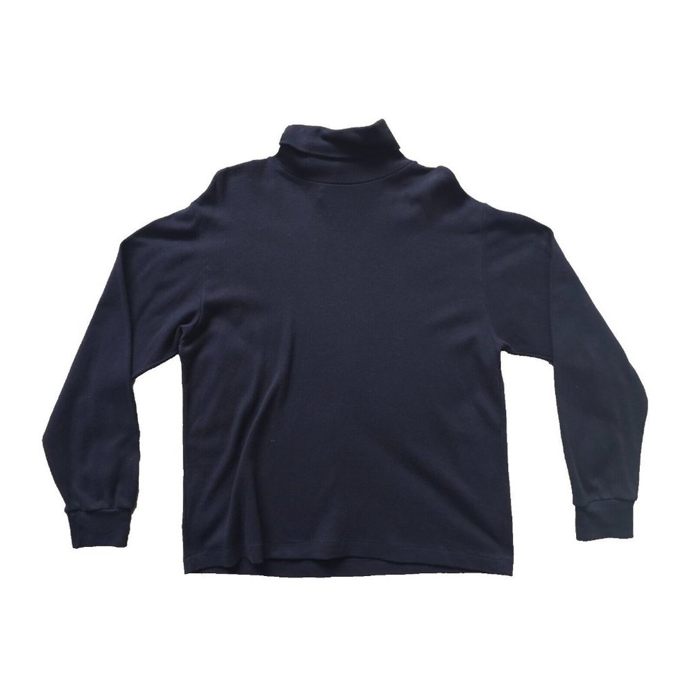 Pendleton Sweater Mens Large Plain Black Turtleneck Stretch Pullover Long Sleeve